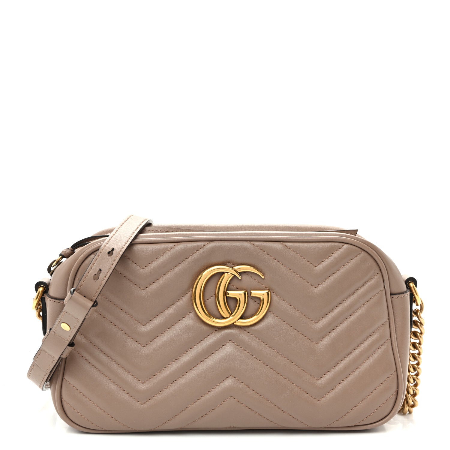 Gucci Calfskin Matelasse Small GG Marmont Chain Shoulder Bag  Porcelain Rose 1 of 11