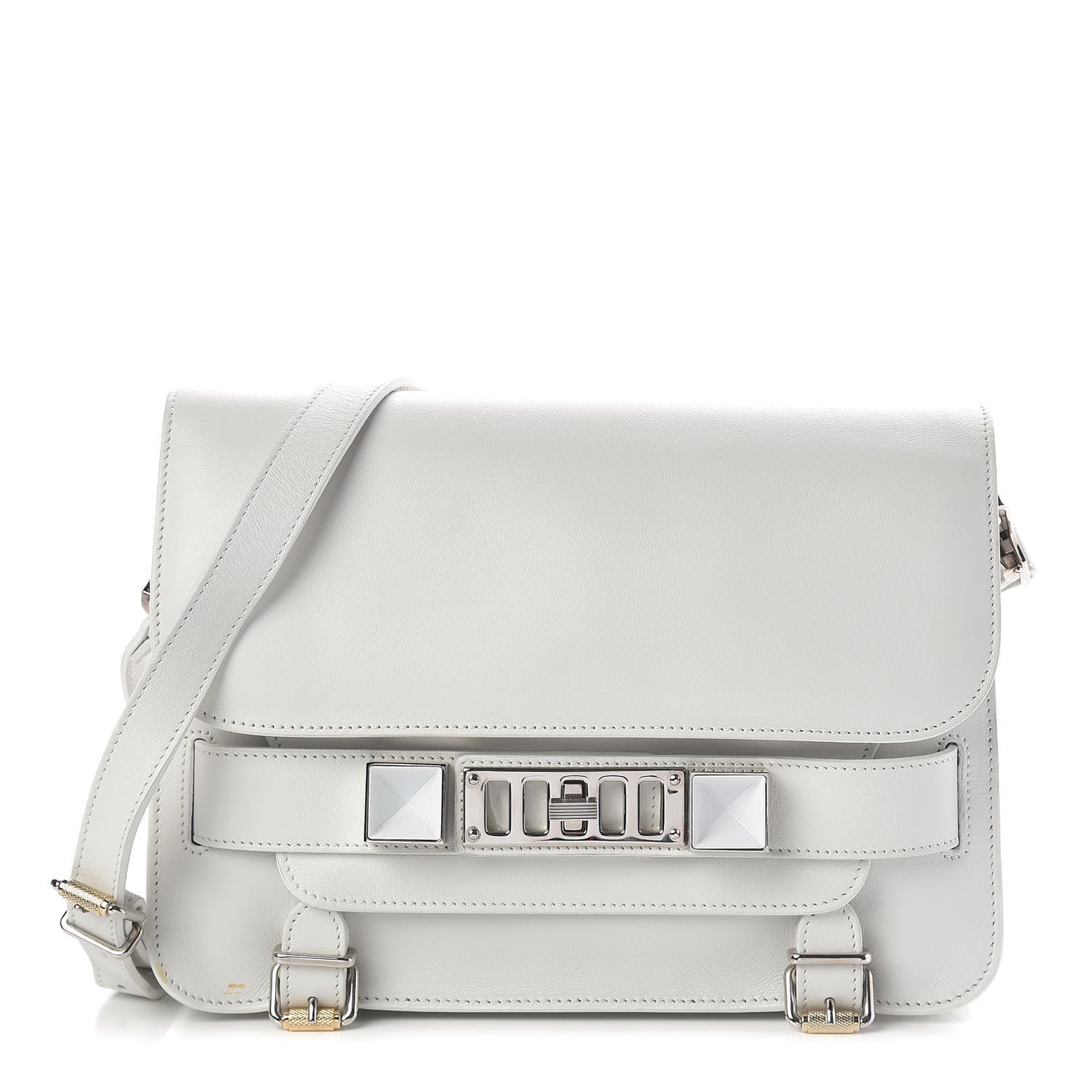 Calfskin PS11 Classic Shoulder Bag White