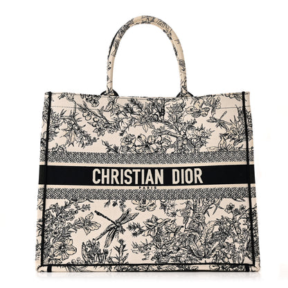 Christian Dior Canvas Embroidered Large Book Tote Latte 1 of 11