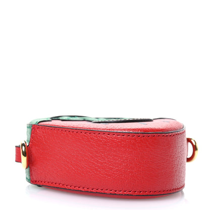 Gucci Textured Dollar Calfskin Retro Interlocking G Fruttini Strawberry Mini Bag Lobster Red Black New Acero 4 of 11