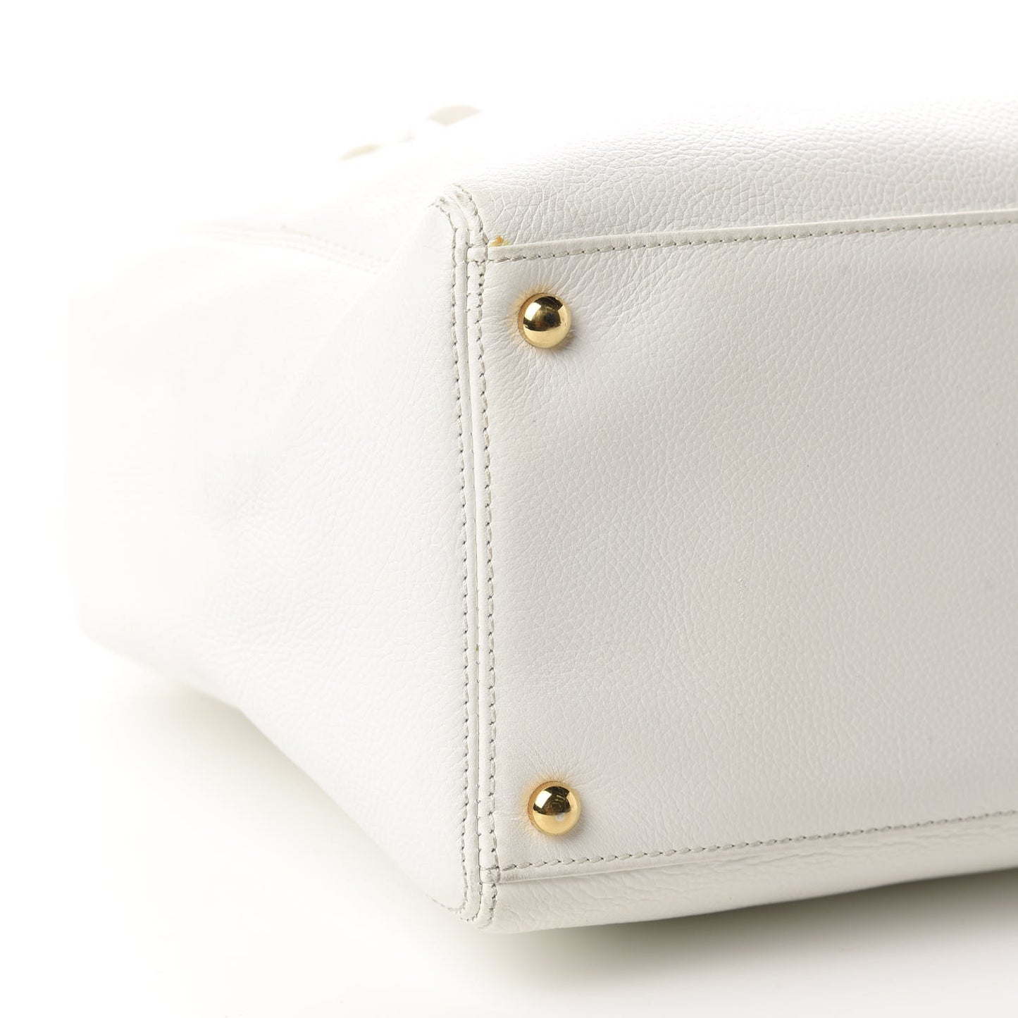 Calfskin Cerf Executive Shopper Tote White