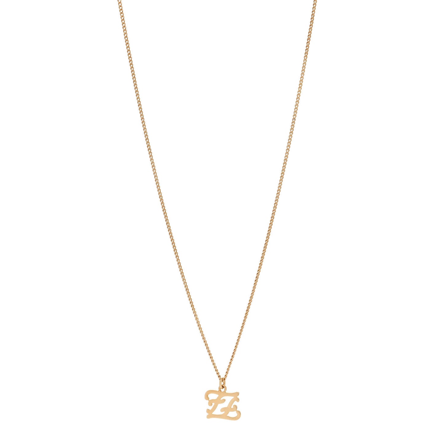 Metal Karligraphy Necklace Gold
