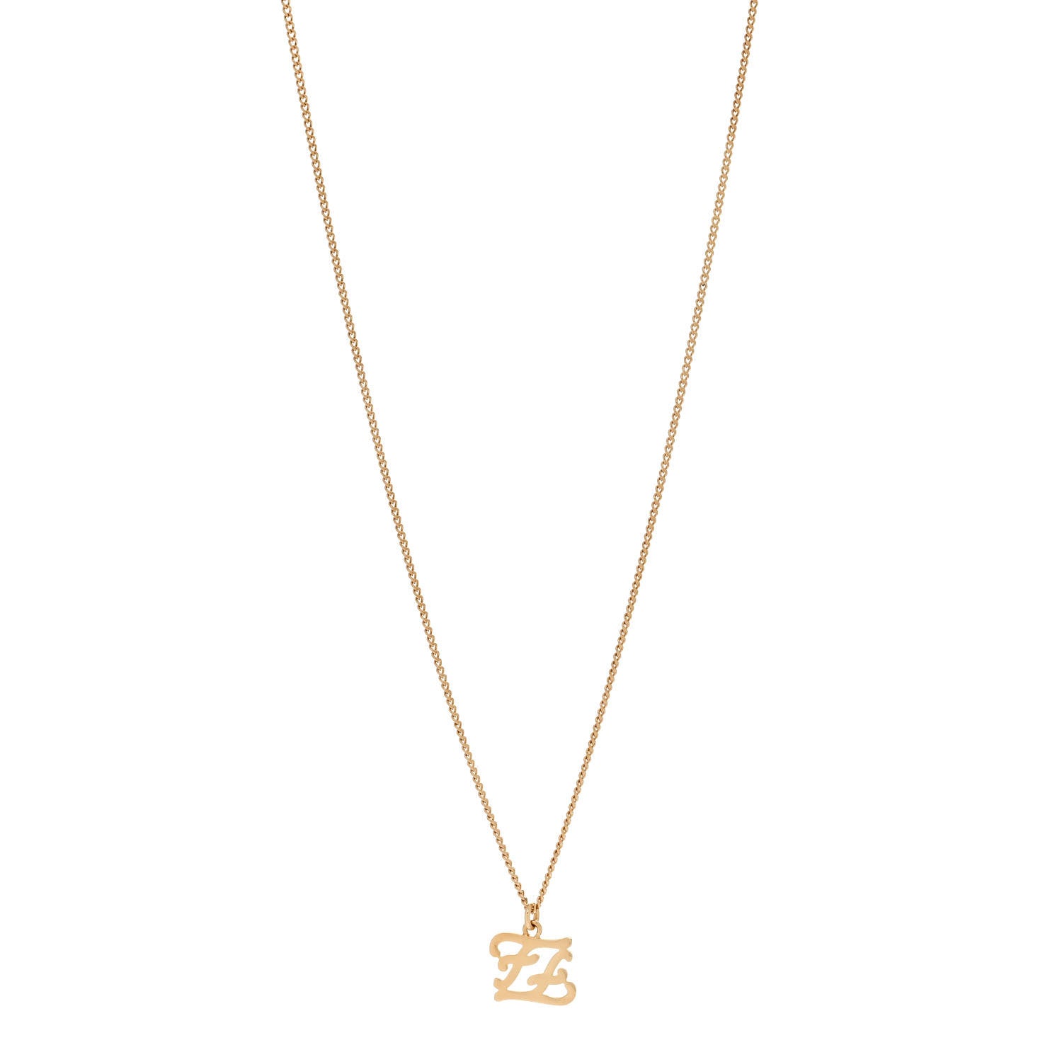 Fendi Metal Karligraphy Necklace Gold 1 of 7