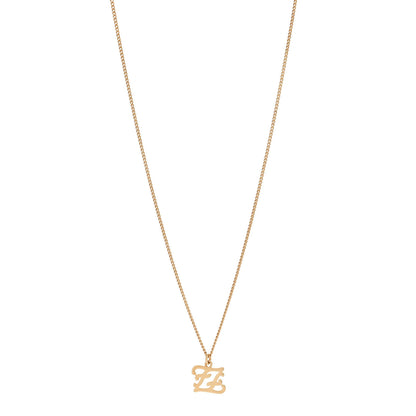 Fendi Metal Karligraphy Necklace Gold 1 of 7