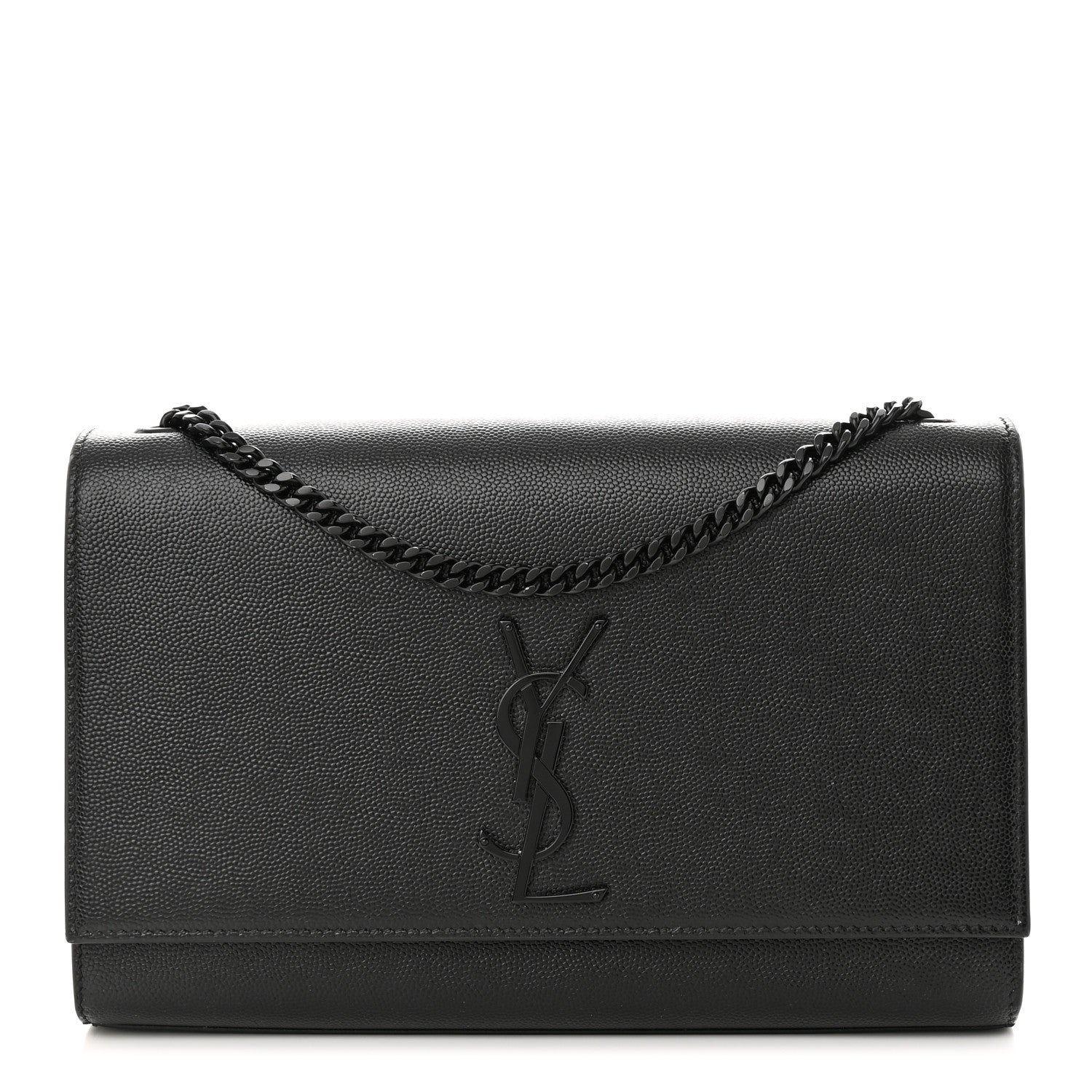Saint Laurent Grain De Poudre Medium Classic Monogram Monochrome Kate Satchel Black 1 of 11