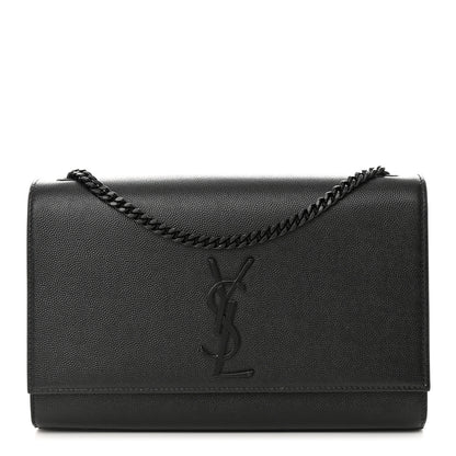 Saint Laurent Grain De Poudre Medium Classic Monogram Monochrome Kate Satchel Black 1 of 11