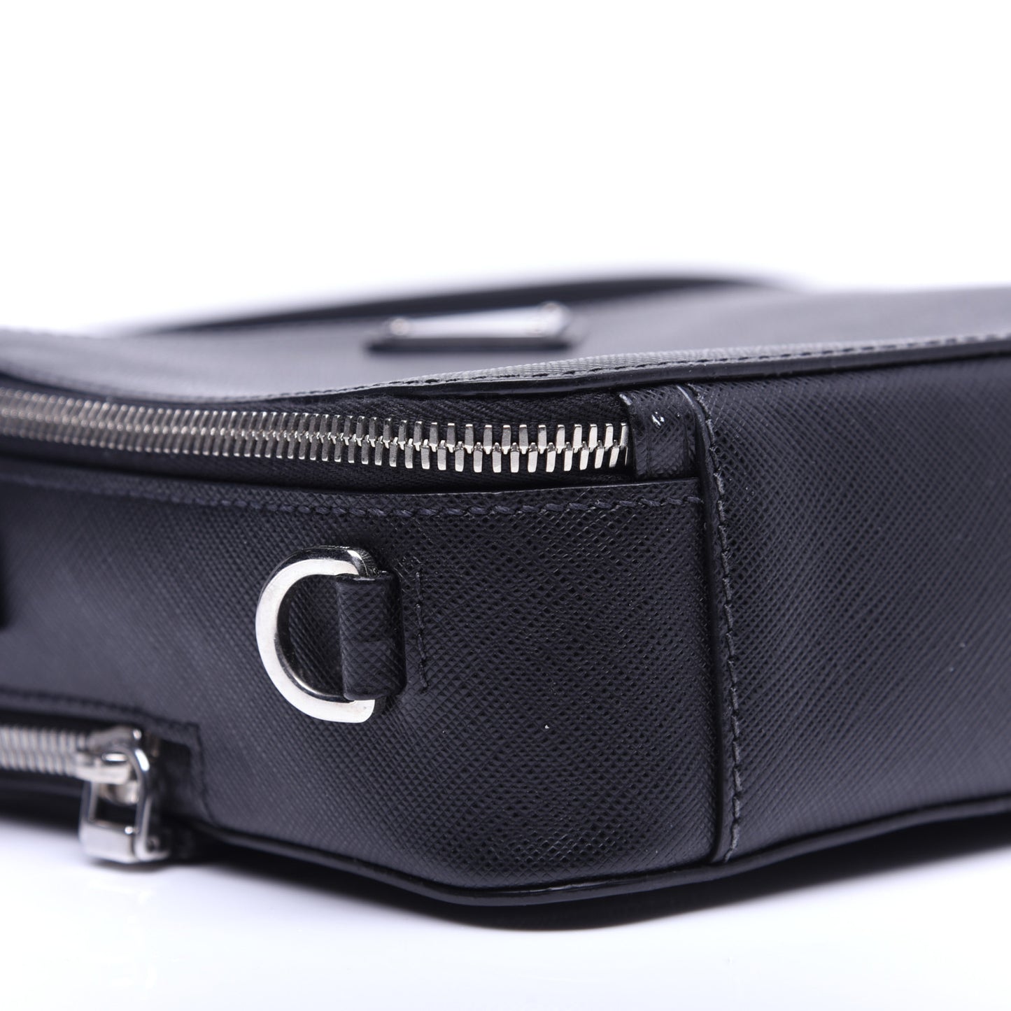 Saffiano Travel Medium Brique Crossbody Bag Black