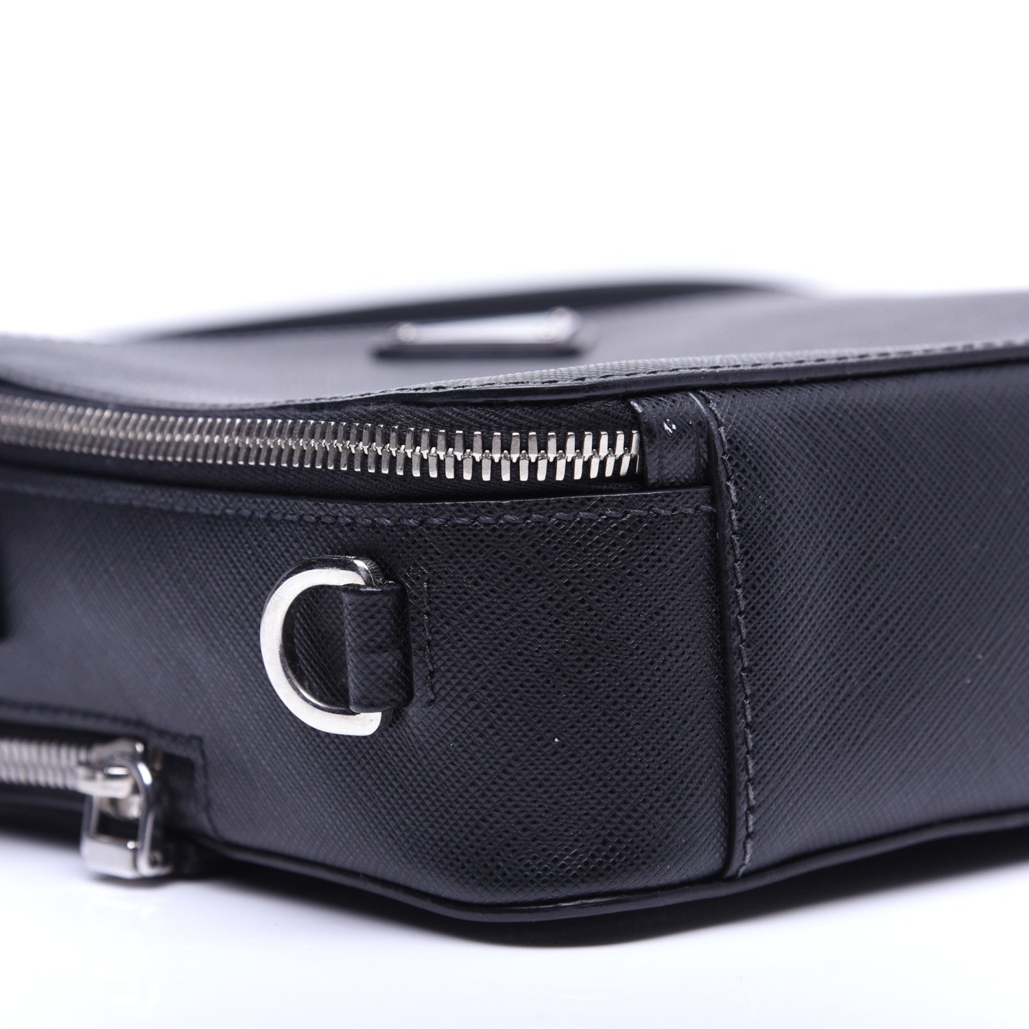 Prada Saffiano Travel Medium Brique Crossbody Bag Black 6 of 13