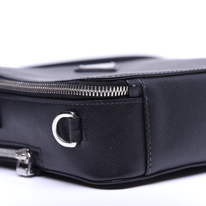 Prada Saffiano Travel Medium Brique Crossbody Bag Black 6 of 13