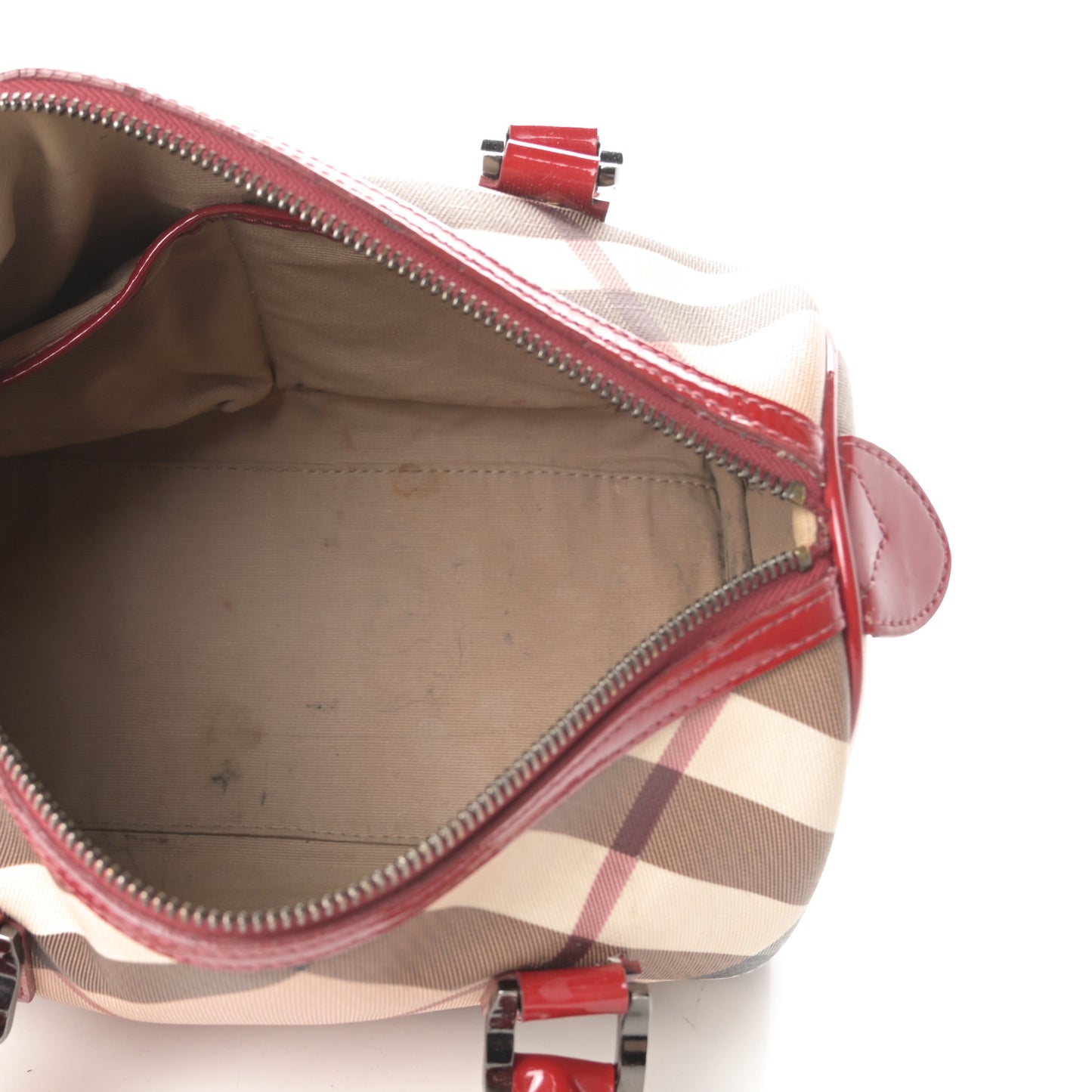 Patent Nova Check Chester Bowling Bag Raspberry Sorbet