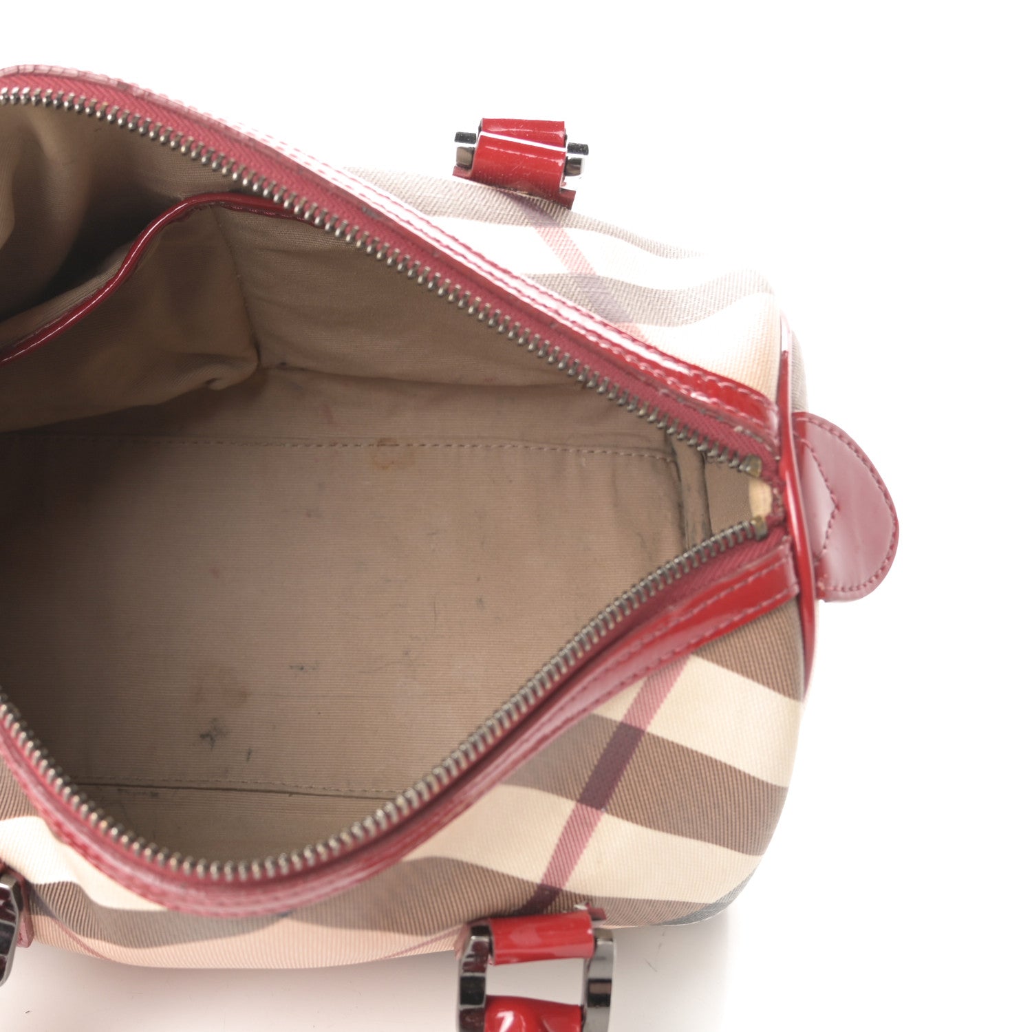 Burberry Patent Nova Check Chester Bowling Bag Raspberry Sorbet 5 of 19