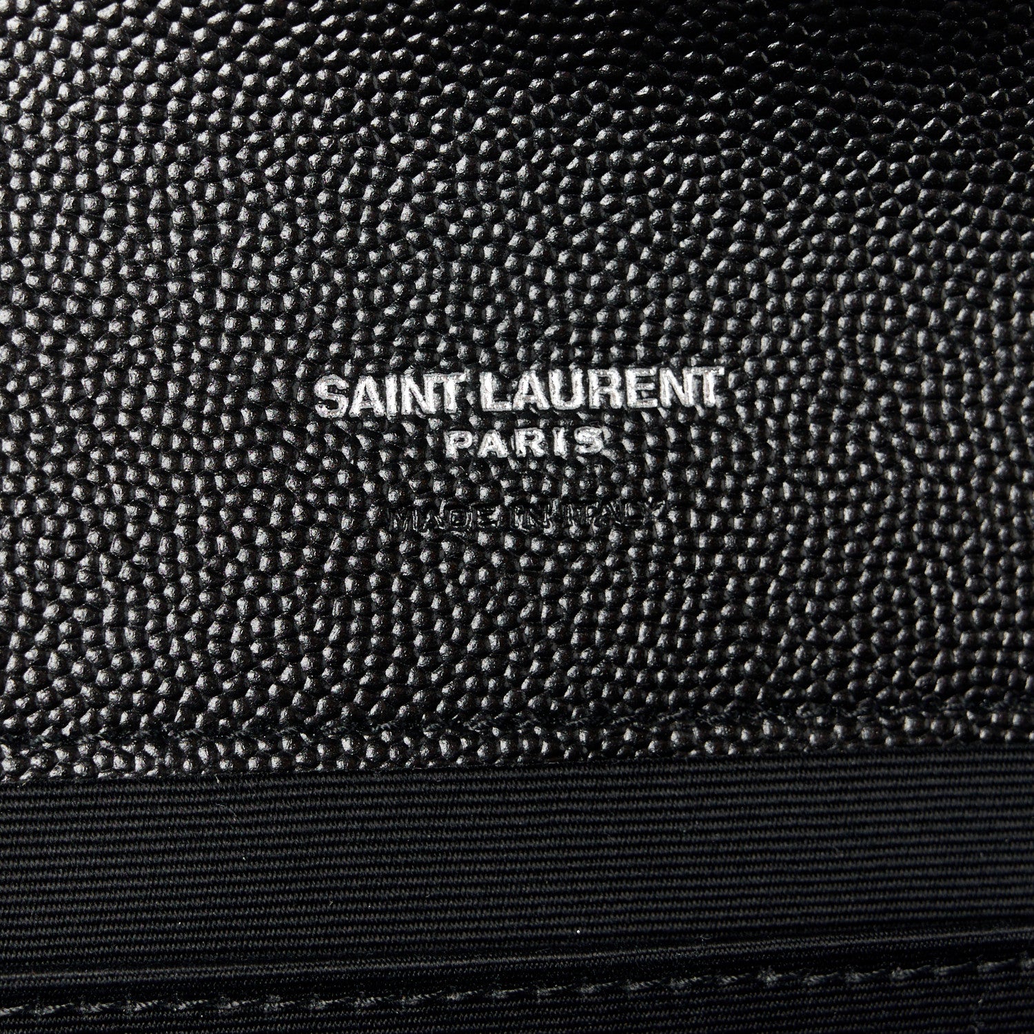 Saint Laurent Grain De Poudre Matelasse Chevron Monogram Envelope Clutch Black 6 of 10