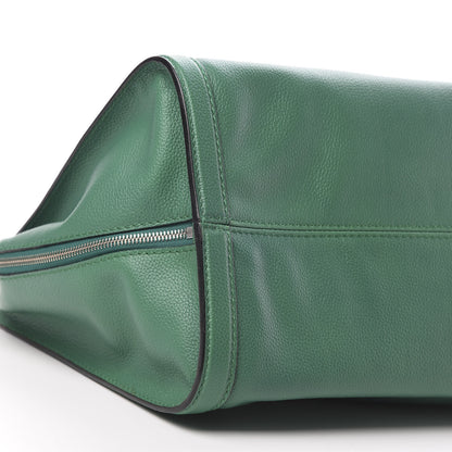Alexander McQueen Pebbled Calfskin Large Skull Padlock Zip Around Tote Emerald 9 of 11