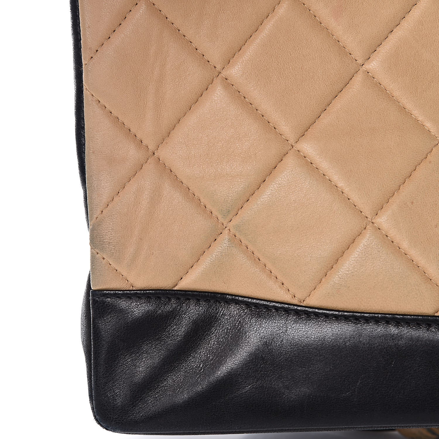 Chanel Lambskin Quilted Medium Single Flap Beige Black 11 of 26