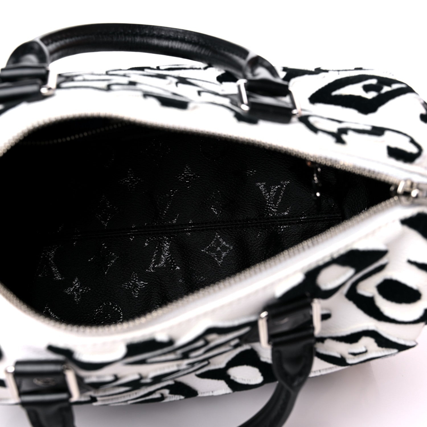 Louis Vuitton X UF Tufted Monogram Speedy Bandouliere 25 White Black 5 of 10