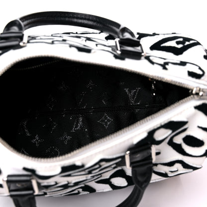Louis Vuitton X UF Tufted Monogram Speedy Bandouliere 25 White Black 5 of 10