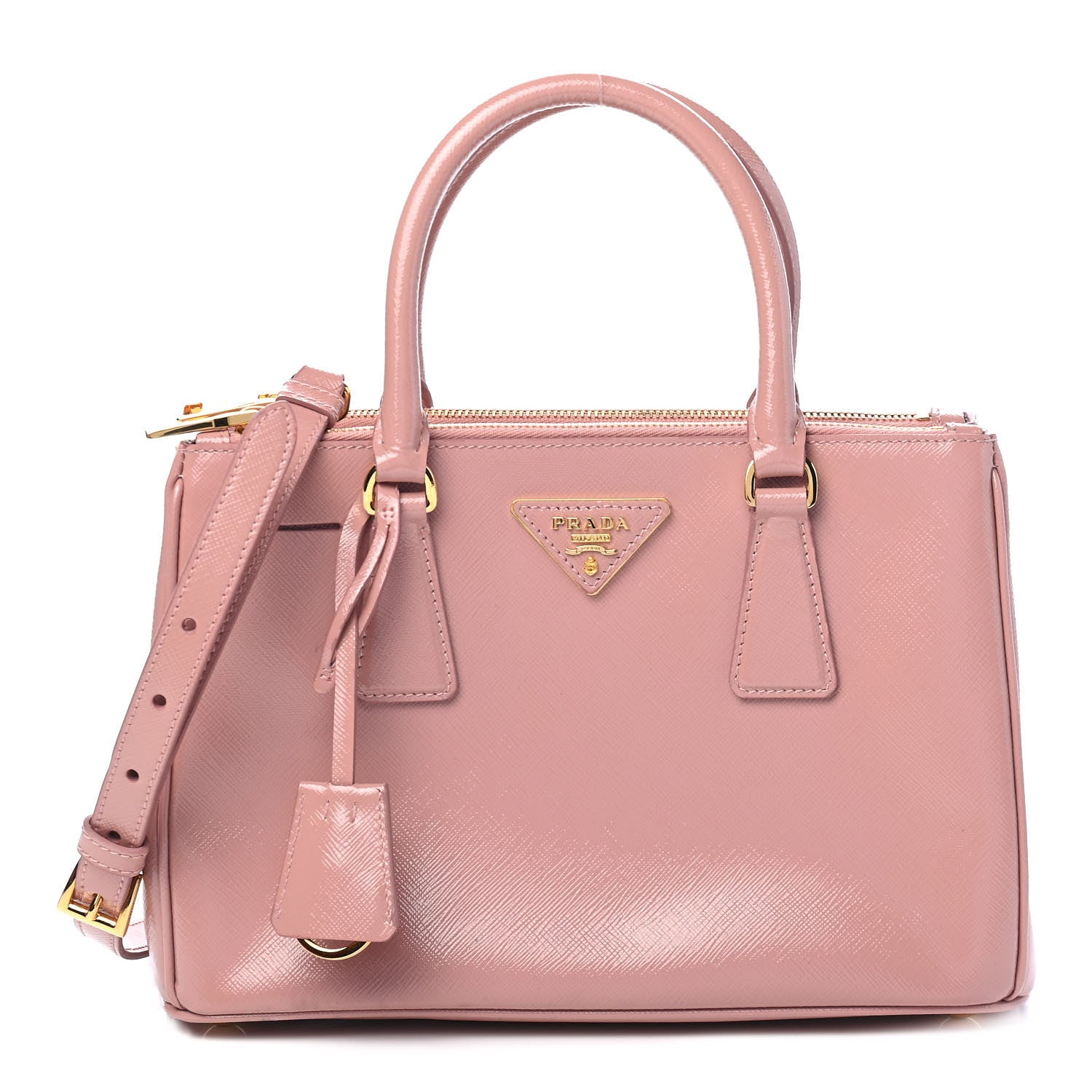 Prada Saffiano Vernice Mini Galleria Double Zip Tote Orchidea 1 of 9