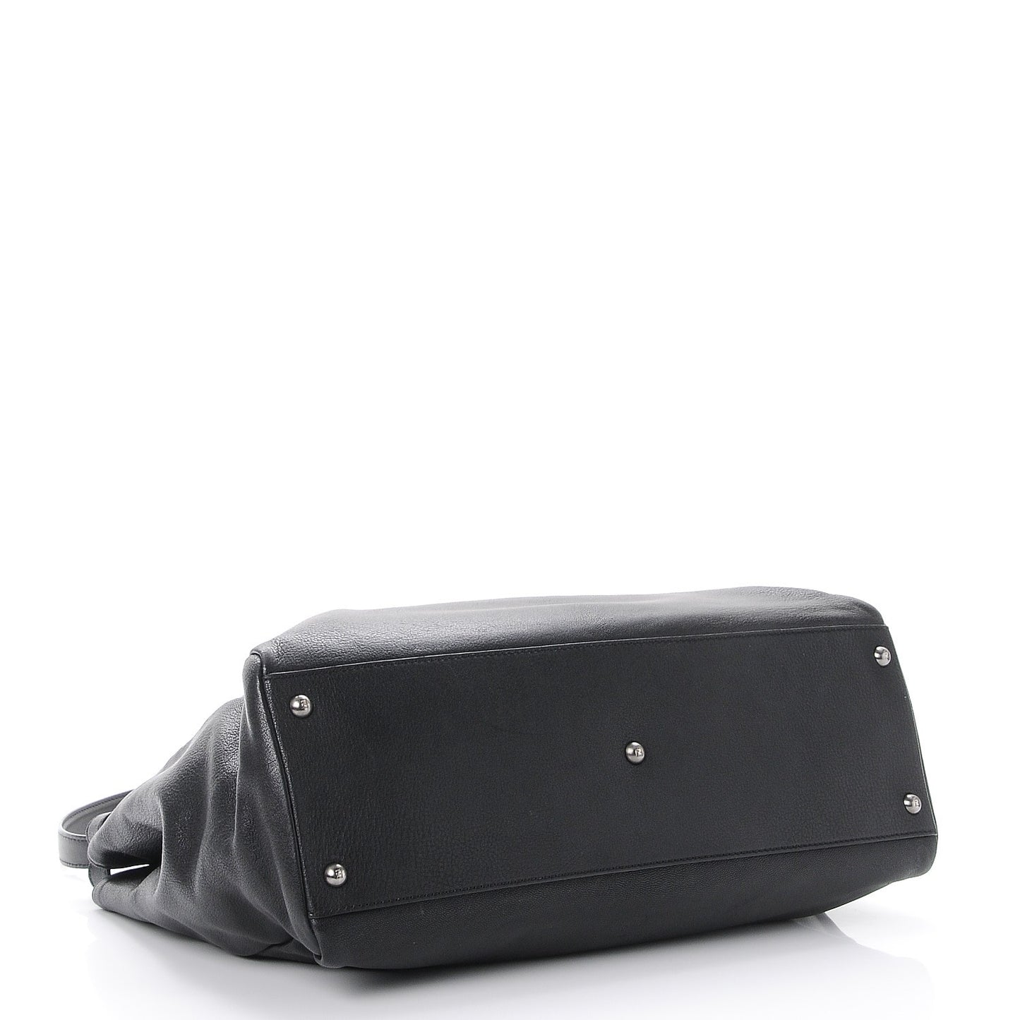 Goatskin Large Peekaboo Iconic Satchel Black Lampone