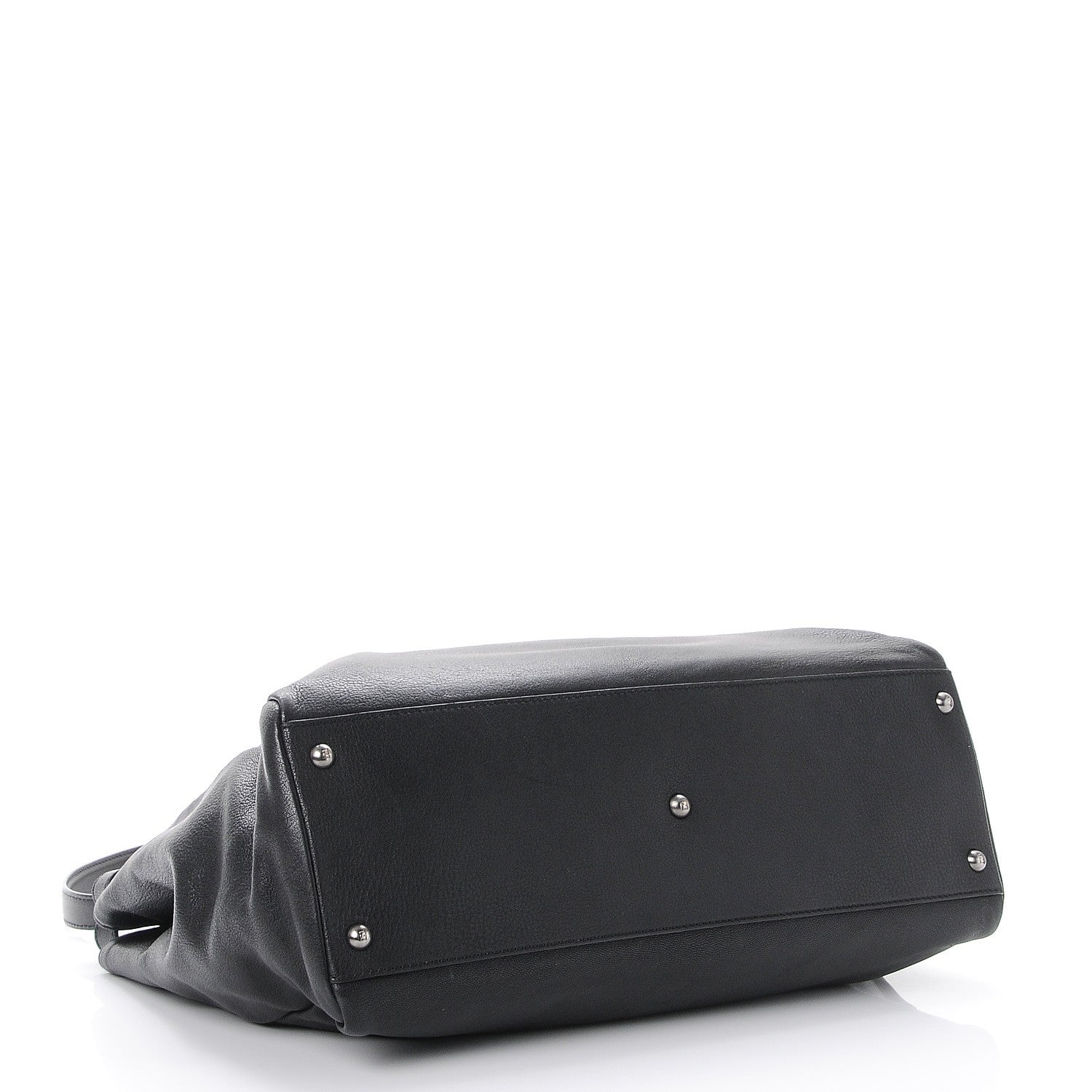 Fendi Goatskin Large Peekaboo Iconic Satchel Black Lampone 5 of 10
