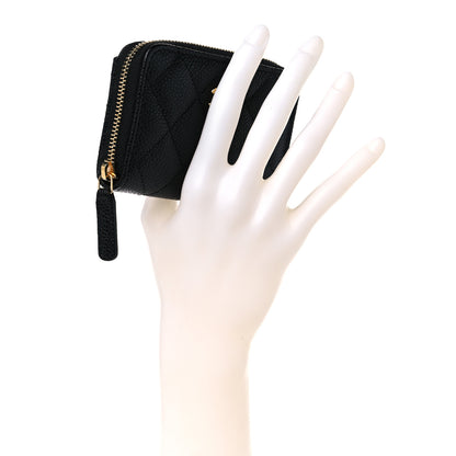 Chanel Caviar Quilted Zip Coin Purse Black 2 of 8