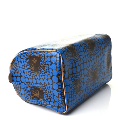 Louis Vuitton Monogram Kusama Town Speedy 30 Blue 3 of 7