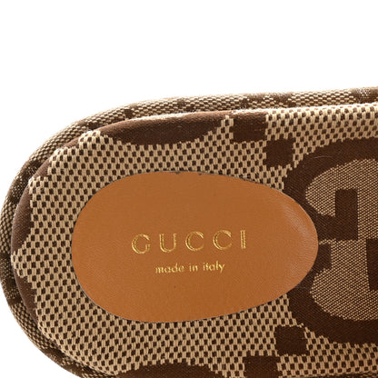 Gucci Monogram Maxi GG Angelina Platform 55mm Slide Sandals 38 Camel Ebony 7 of 9
