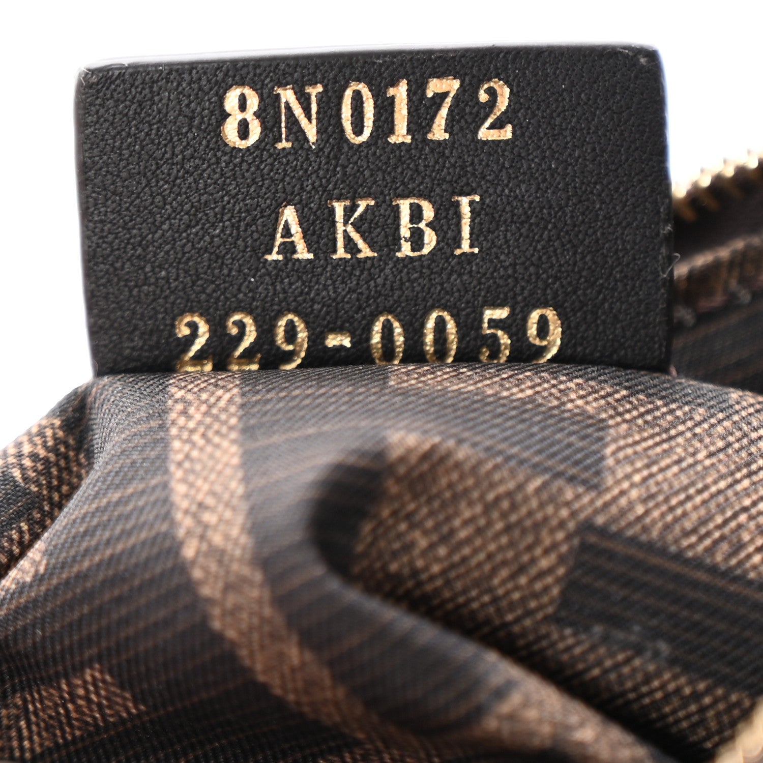 Fendi Fabric Jacquard FF 1974 Small Trapezoid Beauty Pouch Tobacco Moro Black 7 of 9