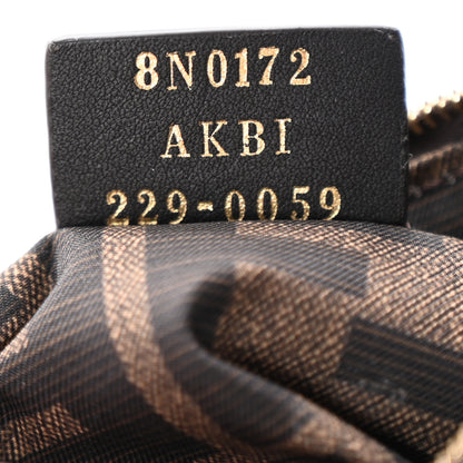 Fendi Fabric Jacquard FF 1974 Small Trapezoid Beauty Pouch Tobacco Moro Black 7 of 9