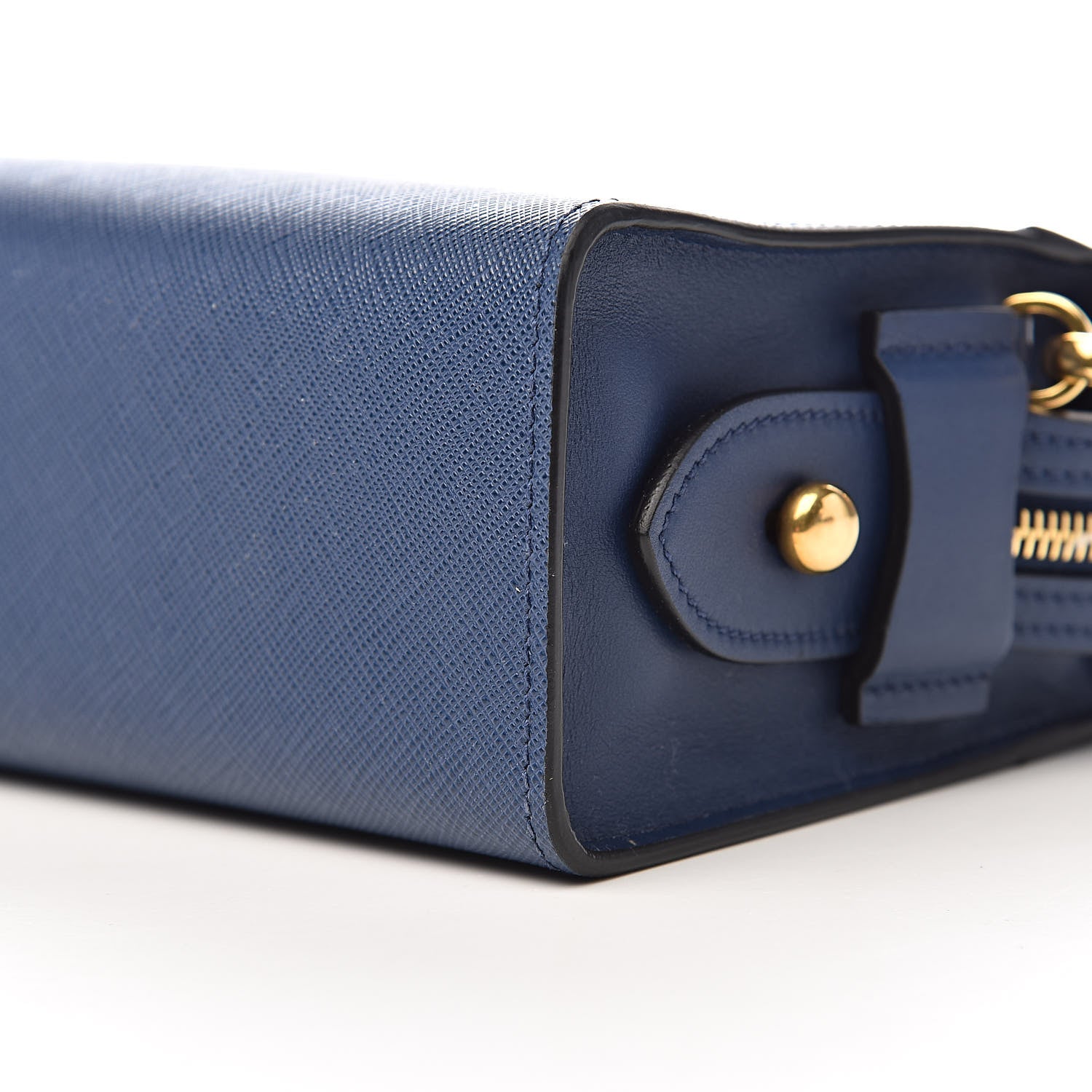 Prada Saffiano City Calfskin Esplanade Crossbody Bag Bleuette 8 of 9