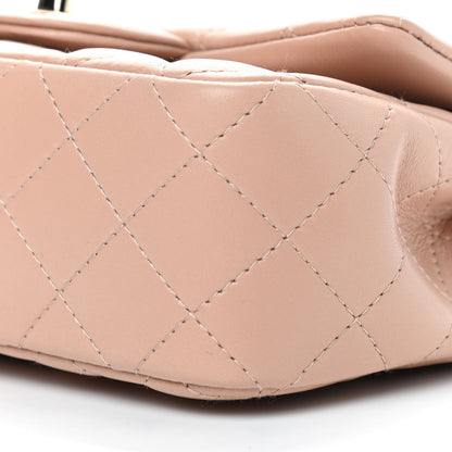 Chanel Lambskin Quilted Mini Rectangular Flap Beige 9 of 9