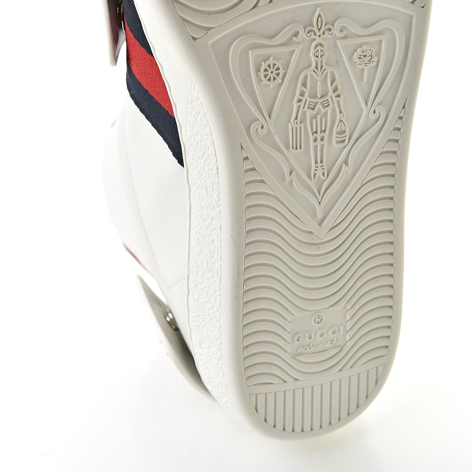 Gucci Calfskin Ayers Embroidered Web Mens Ace Removable Patches High Top Sneakers 7.5 White 11 of 13