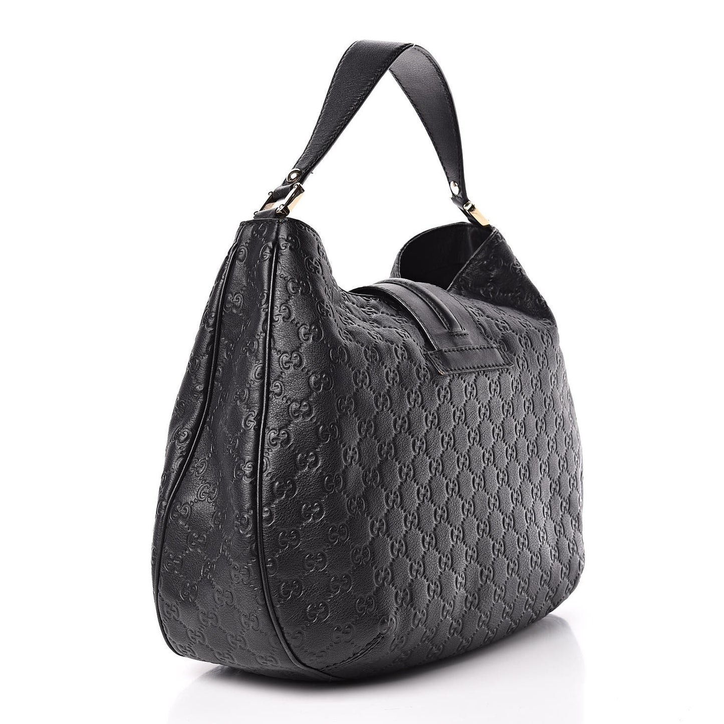 Guccissima Large New Ladies Web Hobo Black