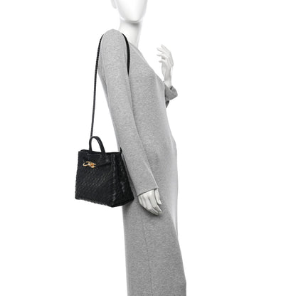 Bottega Veneta Nappa Intrecciato Small Andiamo Shoulder Bag Black 2 of 9