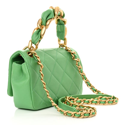 Chanel Shiny Lambskin Small Chain Is More Flap Green 2 of 10