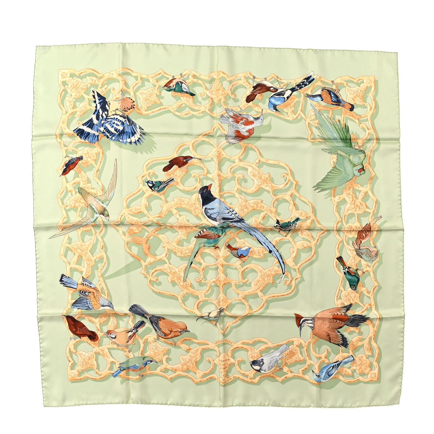 Hermes Silk Oiseaux De L’Inde Et De L’Himalaya 90 Scarf 1 of 3