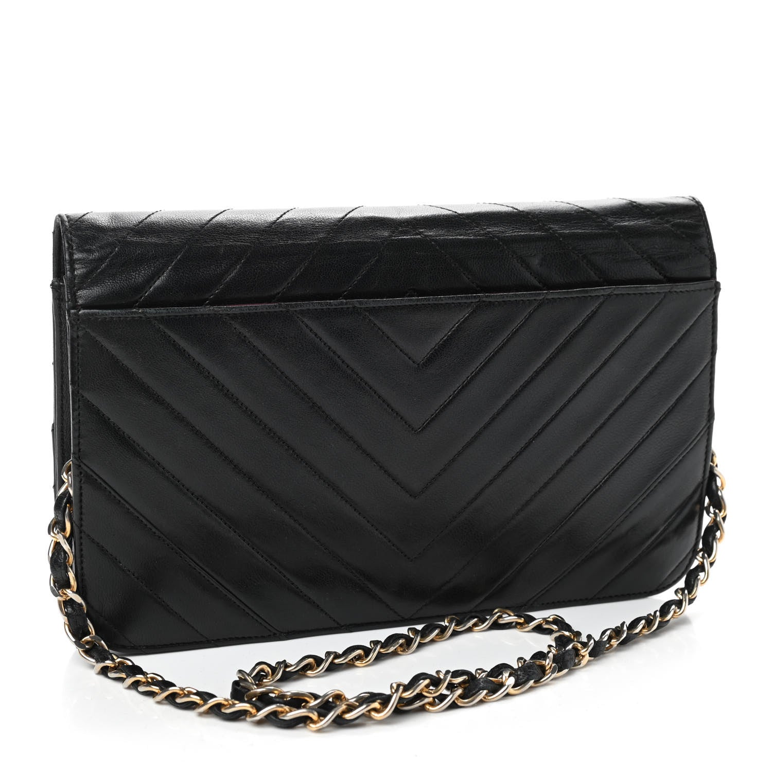 Chanel Lambskin Chevron Quilted Small Single Flap Black 3 of 9
