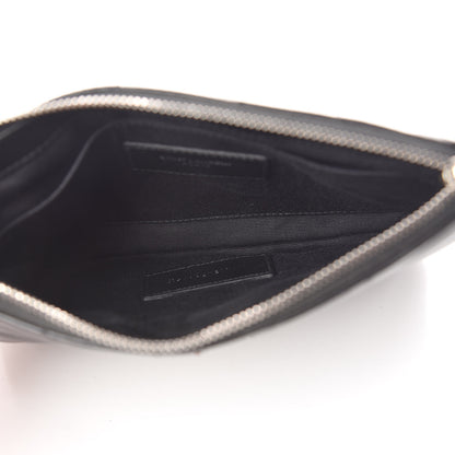 Saint Laurent Calfskin Matelasse Chevron Monogram Pouch Black 5 of 8