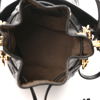 Fendi Vitello Liberty F is Fendi FF 1974 Embossed Mini Mon Tresor Bucket Bag Black 5 of 9