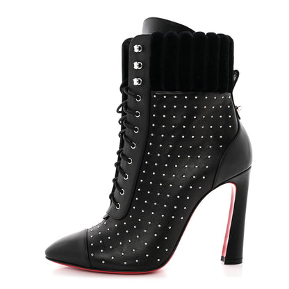 Christian Louboutin Calfskin Studded Dakita 100 Booties 37 Black 1 of 10