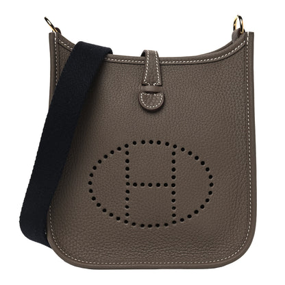 Hermes Taurillon Clemence Amazone Evelyne TPM Etoupe Bleu Indigo 1 of 4
