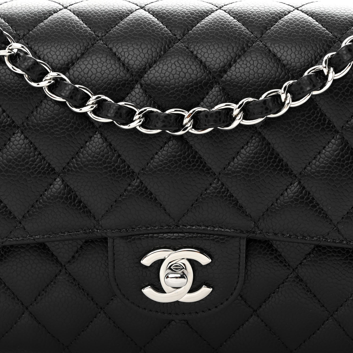 Chanel Caviar Quilted Medium Double Flap Black 8 of 11
