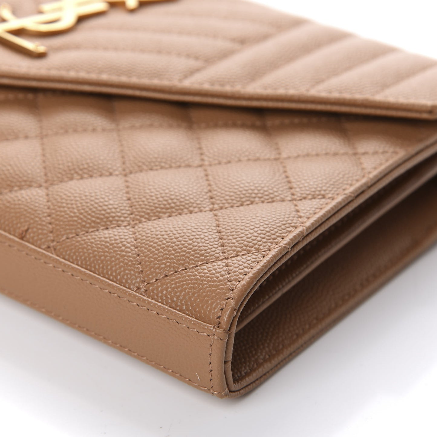 Grain De Poudre Mixed Matelasse Triquilt Monogram Chain Wallet Dune