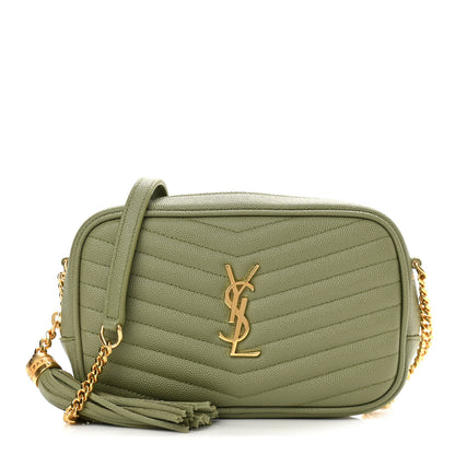 Saint Laurent Grain De Poudre Matelasse Monogram Mini Lou Camera Bag Pistachio 1 of 10
