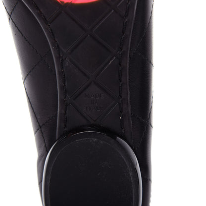 Chanel Lambskin Quilted Cambon Ballerina Flats 35.5 Black 10 of 12