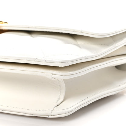 Chanel Shiny Calfskin Quilted Small Metal Top Handle Flap White 11 of 12