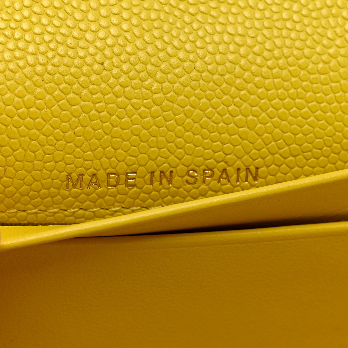 Caviar Quilted Flap Wallet Yellow