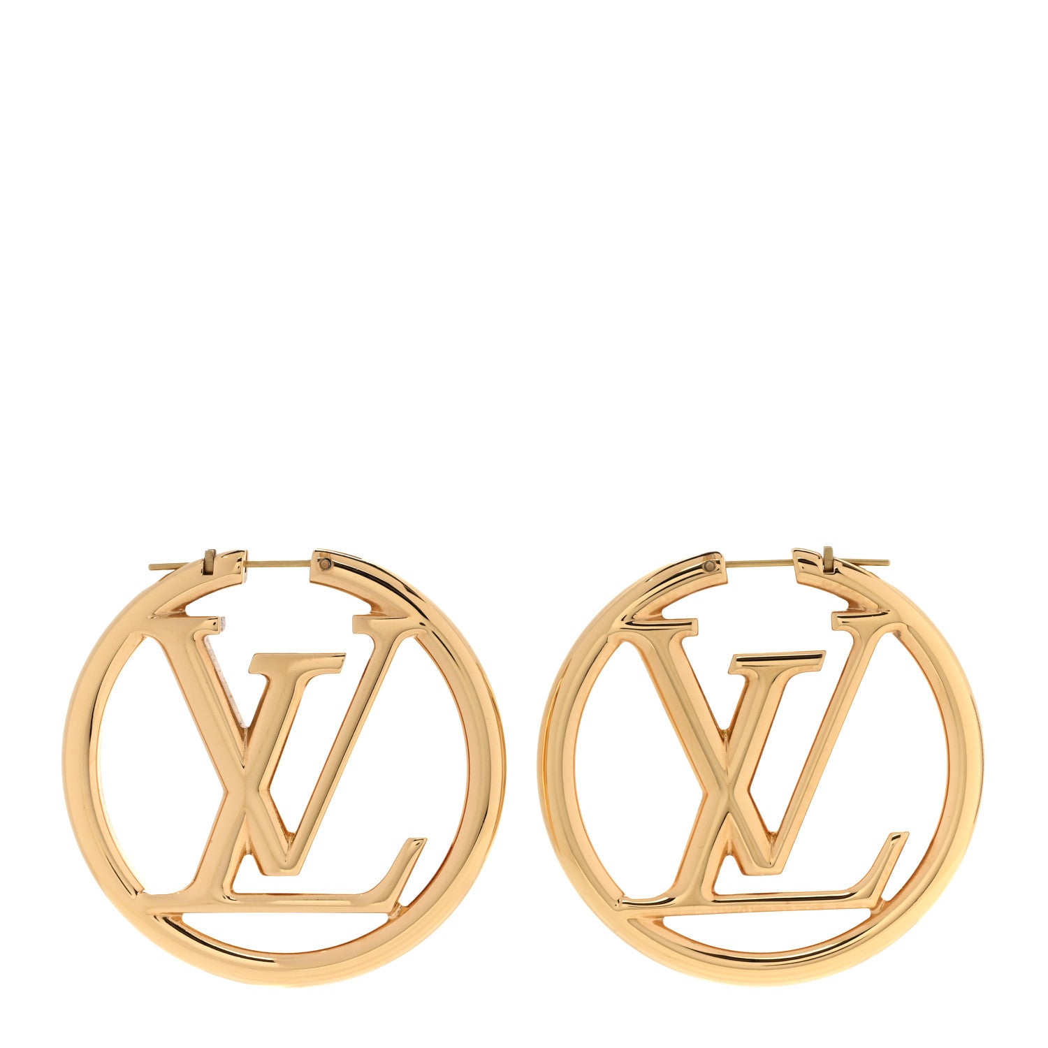 Louis Vuitton Metal Louise Hoop Earrings Gold 1 of 4