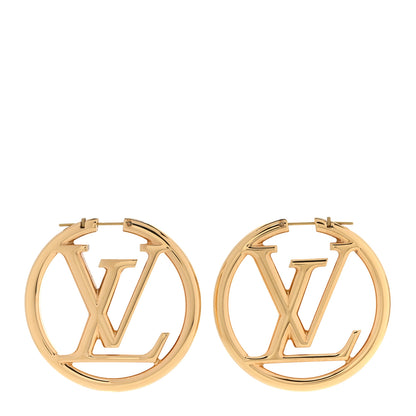 Louis Vuitton Metal Louise Hoop Earrings Gold 1 of 4