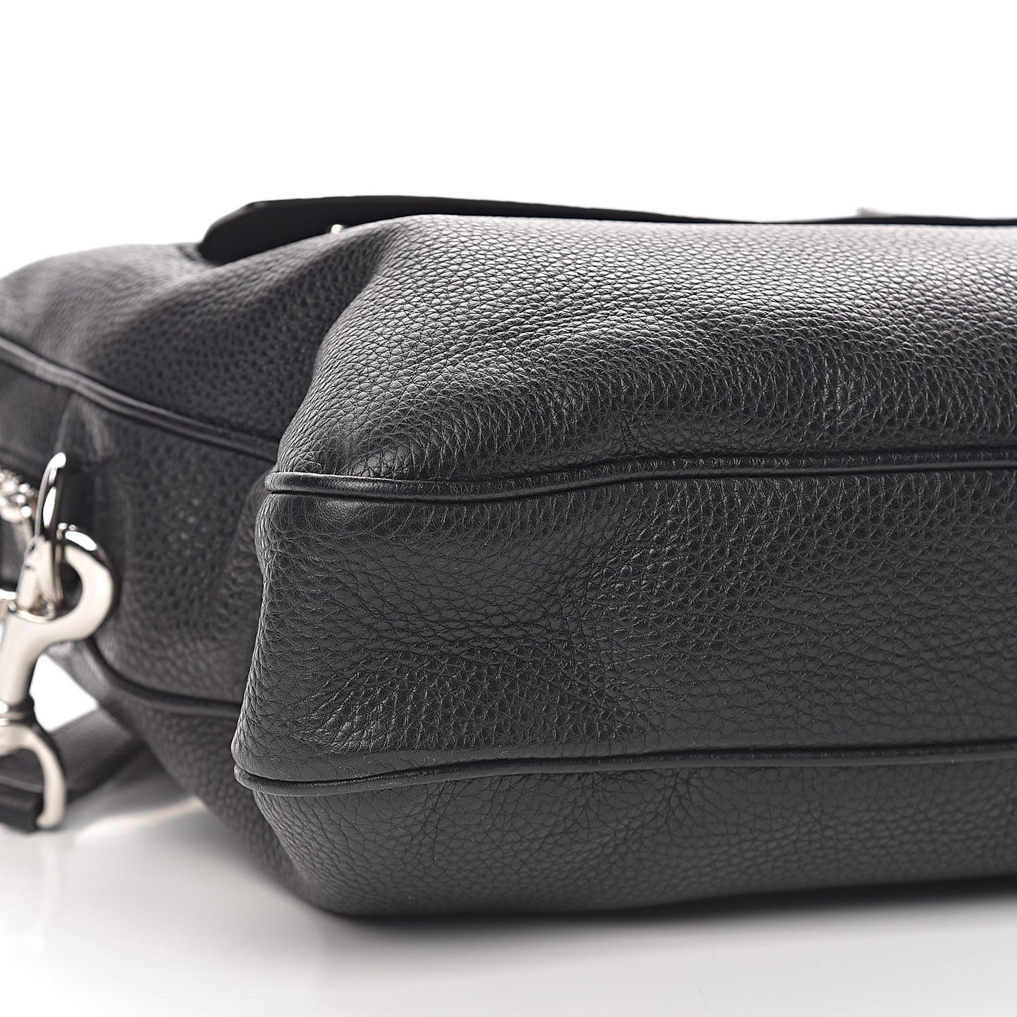 Pebbled Calfskin Large Soho Briefcase Black