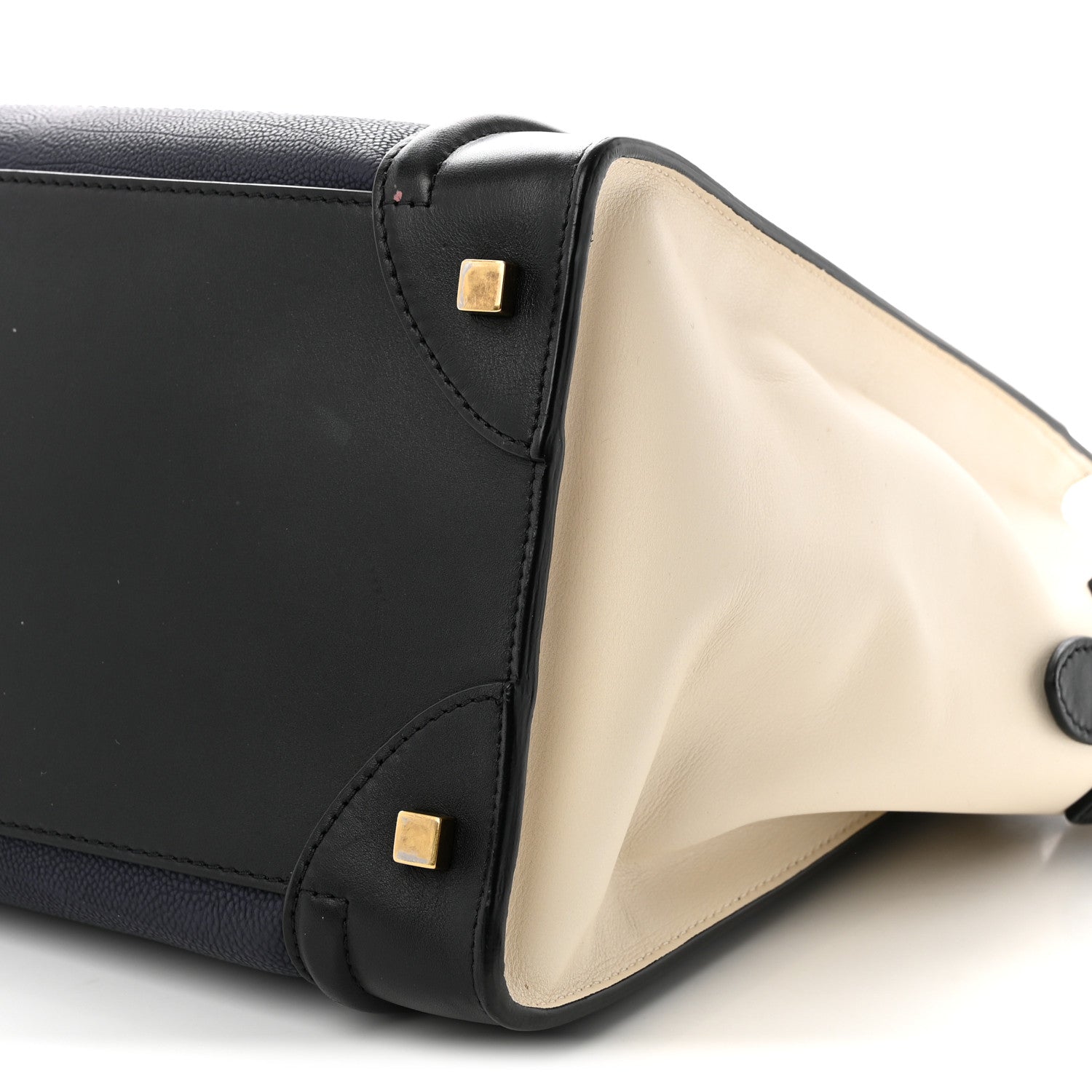 Celine Elephant Calfskin Mini Tri-Color Luggage Blue Black White 10 of 11
